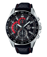 Edifice Men's Watch Analog Black Dial Black Leather Strap, EFV-550L-1AVUDF